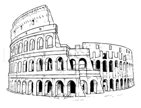 How To Draw The Colosseum by KingTutorial | dragoart.com Roman Drawings, Croquis Architecture, Rome Art, Architecture Drawing Sketchbooks, Building Sketch, Building Drawing, Architecture Sketchbook, The Colosseum, Architecture Concept Drawings