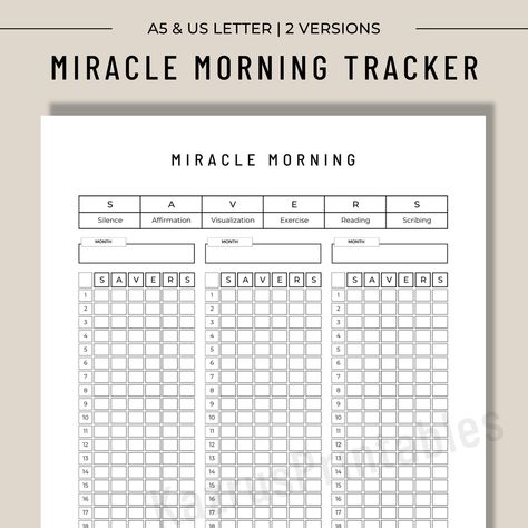 Excited to share the latest addition to my KazrusPrintables. Miracle morning routine tracker, the best way to track your miracle savers tracker. #etsy shop: Miracle Morning, Morning Routine Tracker, Daily Weekly Monthly Routine One Page https://etsy.me/3LGItuG Morning Routine Tracker, Miracle Morning Savers, Morning Planner, Self Care Morning Routine, Monthly Routine, Morning Routine Printable, Miracle Morning Routine, Routine Tracker, Routine Printable