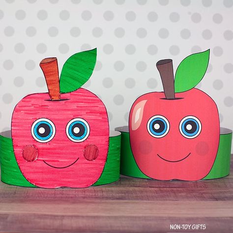 This apple headband is perfect for any fall day or back to school. The product comes with an apple paper hat template, both in color and black and white. Print, color, cut and use! This apple craft is a great coloring activity and it can also be used for the first day of school. The product includes: a list of supplies directions patterns photos of the final project step by step photos PLEASE NOTE - Files are NOT editable.- Please be aware that this listing is for a digital download.- No physica Apple Hat Craft, Bible Crafts For Preschoolers, Paper Hat Template, Apple Headband, Apple Paper, Canada Day Crafts, Apple Hat, Dr Seuss Crafts, Seuss Crafts