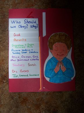 obedience lapbook Teaching Obedience, Stuff For School, Preschool Bible Lessons, Bible Object Lessons, Teaching Character, Preschool Bible, Bible School Crafts, Bible Study For Kids, Sunday School Activities