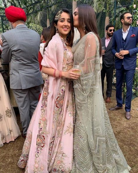 Inside Celebrity Stylist Sanjana Batra's Dreamy And Minimalist Day Wedding | WedMeGood Day Wedding Outfit Guest Indian, Indian Day Wedding, Wedding Outfit Guest Indian, Day Wedding Outfit Guest, Anamika Khanna Lehenga, Indian Prom Dresses, Day Wedding Outfit, Gorgeous Lehengas, Suit Embroidery