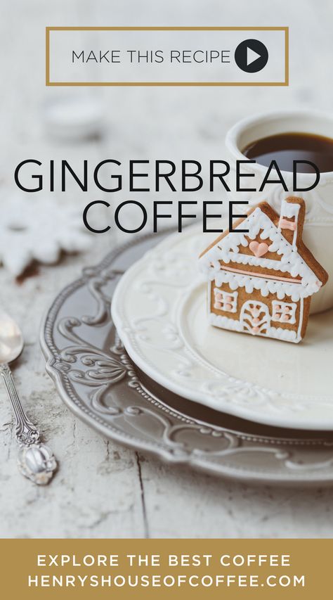 Cozy up & smell the aroma of gingerbread, cinnamon, cloves & more with this special coffee. Treat yourself today & make this recipe from #HenrysHouseofCoffee in San Francisco. You can also add a splash of half n half. Enjoy yours however you like your coffee best. If you’re feeling indulgent, add a swirl of whipped cream and a sprinkle of cinnamon for a real treat. | Coffee Recipe |  #coffeelover #coffeetips #coffeerecipe #gingerbreadcoffee #DIYCoffee #gingerbread #hotcoffee #specialtycoffee Gingerbread Coffee Recipe, Hot Teas, Gingerbread Coffee, Special Coffee, Coffee Blog, Coffee Menu, Coffee Drink Recipes, Coffee Recipe, Pour Over Coffee