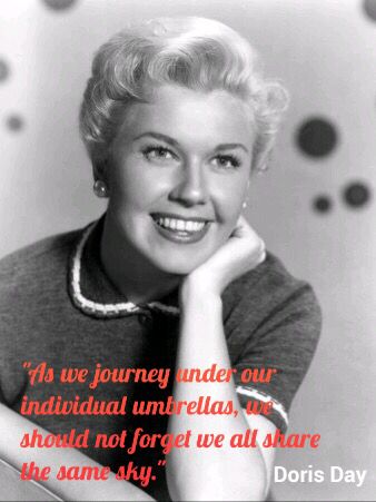 "As we journey under our individual umbrellas, we should not forget we all share the same sky." - Doris Day 50s Photoshoot, Passion Quotes, Calamity Jane, Doris Day, Mary Kay Business, Day Quotes, I Love Lucy, Bday Ideas, Meaningful Words