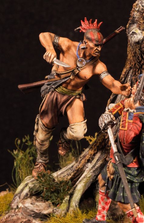 Woodland Ambush 1763. by Paul Derrick · Putty&Paint Statues Drawing, American Indian Wars, Woodland Indians, Adele Exarchopoulos, Eastern Woodlands, Native American Warrior, Native American Clothing, Native American Symbols, Native American Artwork