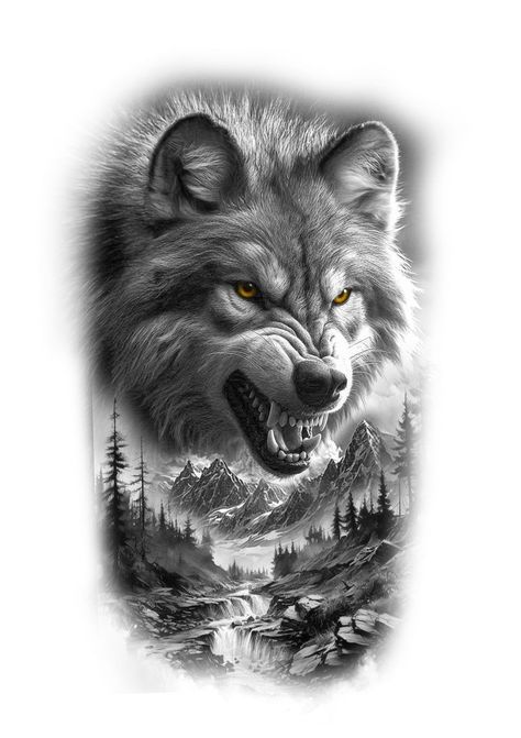 Realism Wolf Tattoo, Wolf Face Tattoo, Grey Wolf Tattoo, Werewolf Tattoo, Snarling Wolf, Evolution Tattoo, Arm Tattoos Drawing, Animal Sleeve Tattoo, Angry Wolf