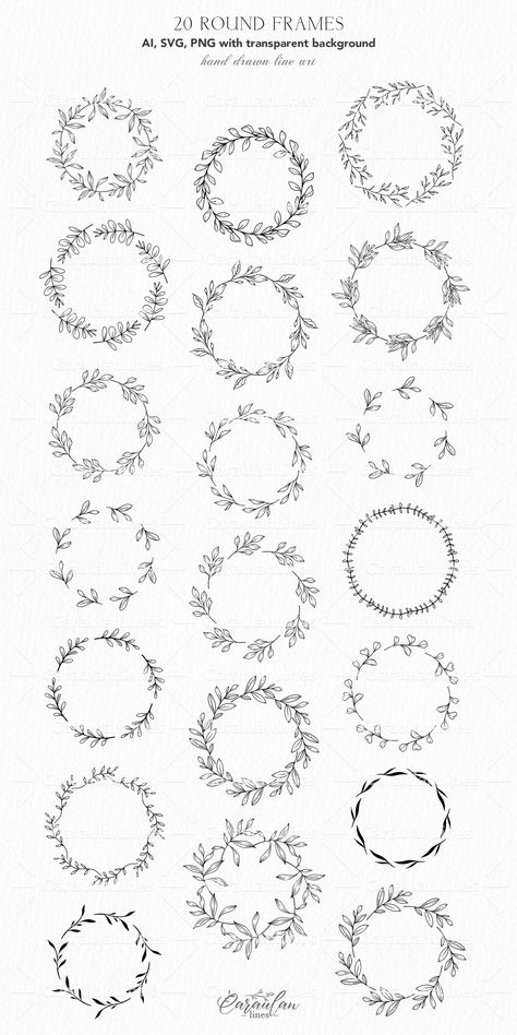 Vine Circle Drawing, Floral Wreath Line Drawing, Calligraphy Wreath, Floral Wreath Drawing, Circle Pattern Design, File Decoration, Line Art Floral, Vine Drawing, Png Wedding