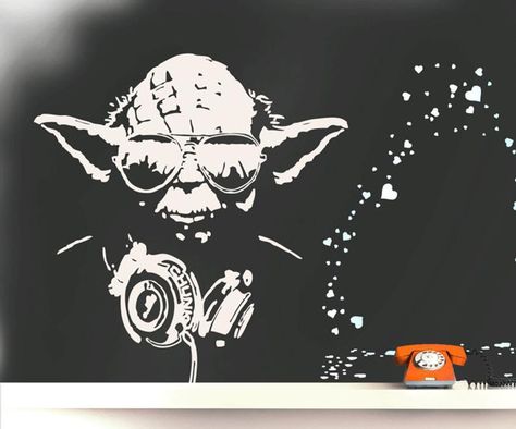 Dj Yoda, Urban Interior Design, Street Art Banksy, Urban Decor, Urban Interiors, Urban Street Art, Wood Painting Art, Music Headphones, Berlin Wall