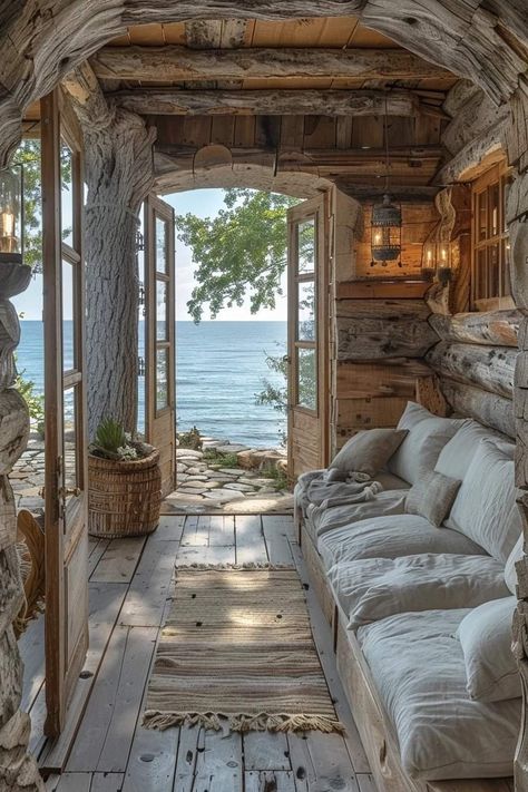 Old Beach House Aesthetic Interior, Old Beach House Aesthetic, Beach Shack House, Seaside Cabin, Surfer Home, Old Beach House, Shack House, Rustic Beach House, Ideal Aesthetic