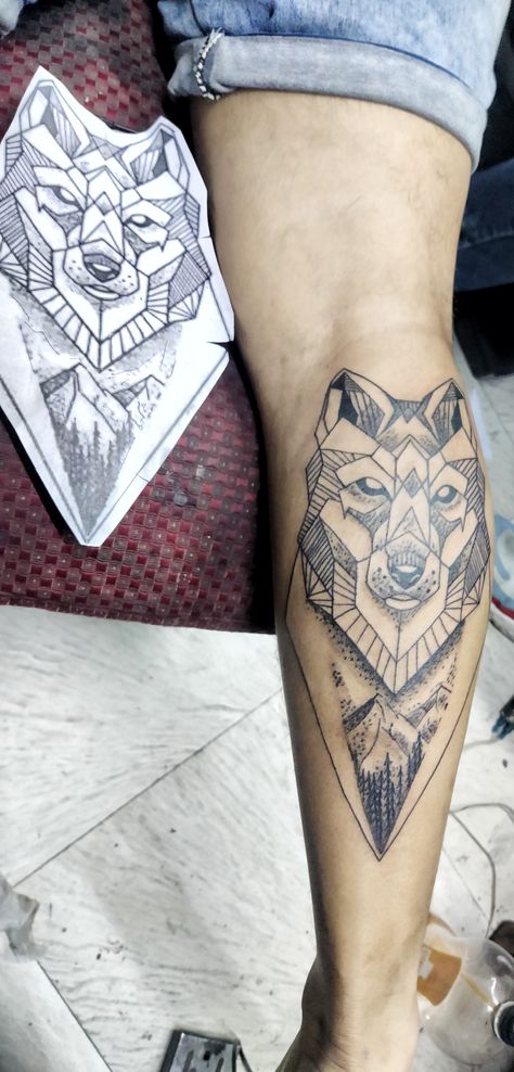 Finally I got my 9th tattoo on my Right Calf (Leg) 🐺 WOLF 🐺 They represent the spiritual protection, strength, loyalty, and the true nature of a wolf. They can also symbolize family, devotion, love, and luck. Wolf Leg Tattoo, Celtic Wolf Tattoo, Shin Tattoo, Love And Luck, Calf Leg, Spiritual Protection, Wolf Tattoo, A Wolf, True Nature