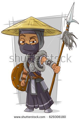 Cartoon standing samurai ninja warrior in black mask and asian hat with spear and shield illustration Samurai Cartoon, Cartoon Samurai, Kids Ninja Warrior, African Sleeve Tattoo, Ninja Illustration, Samurai Ninja, Japan Cartoon, Hat Illustration, Game Background Art