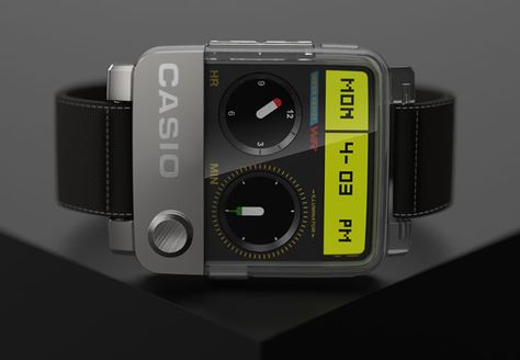 Smart Watch Concept Proposal for CASIO by Tyson Mai - Tuvie Smart Watch Concept, Smart Watch Design, Watch Concept, Futuristic Watches, Sketchbook Pro, Retro Gadgets, Bike Light, Bike Lights, Watch Lover