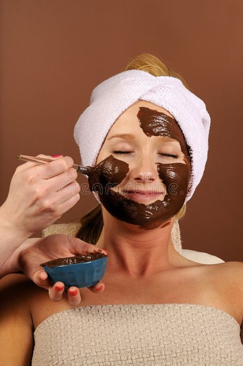 Spa Organic Chocolate Mousse Facial Mask. Young woman getting an organic chocola , #AFFILIATE, #Facial, #Mask, #Young, #Mousse, #Spa #ad Mud Masks, Hydrating Facial, Herbal Healing, Organic Chocolate, Mud Mask, Facial Mask, Chocolate Mousse, Facial Masks, Young Woman