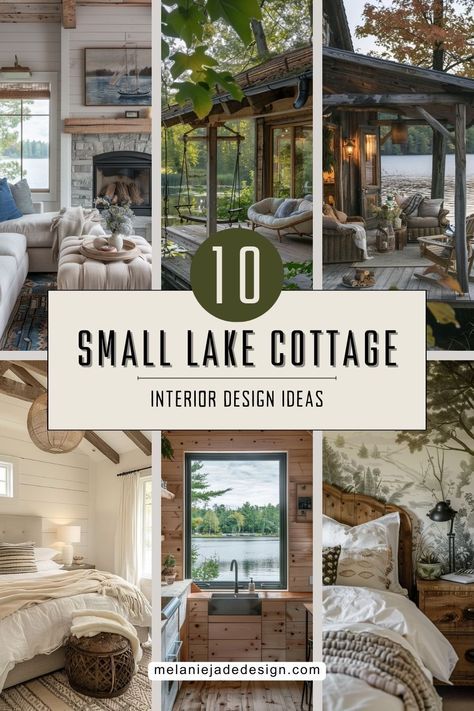 Looking for small lake cottage interior design ideas? Discover cozy decor, space-saving solutions, and stylish layouts perfect for lakeside living. #LakeCottage #InteriorDesign #CozyLiving Small Lakeside Cabin, Small Modern Lake House, Mountain Lake House Interior, Lake Cabin Decorating Ideas Interiors, Small Cottage Decorating Ideas, Cozy Lake House Lakeside Cottage, Small Home Space Saving Ideas, Cottage Lake House Interiors, Lake Houses Interiors