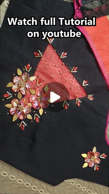 Brooches Blouse Design Tutorial, Brooch Work Blouse Design, Brooches Blouse Design, Brooch Work, Tandoori Masala, Blouse Design Images, Fashion Sewing Tutorials, Work Blouses, Suits Design