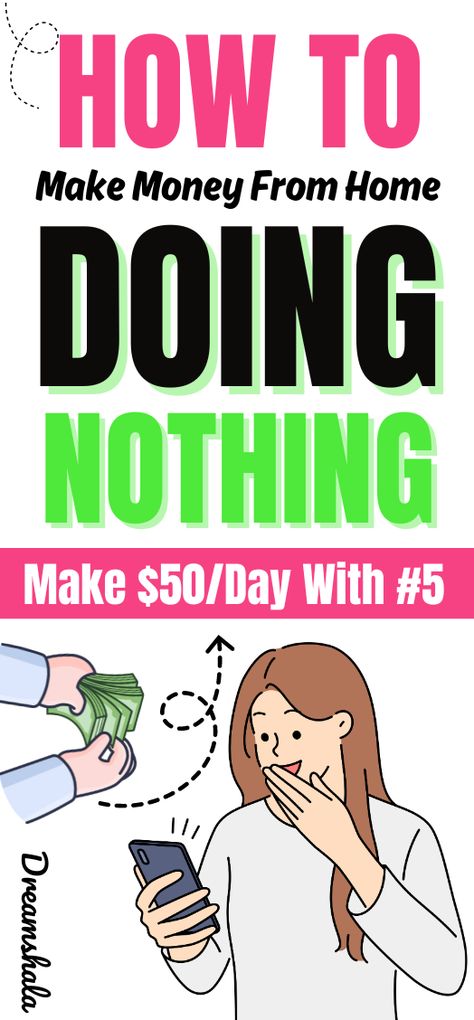 15 Best ways to make money from home without spending your time. Learn how to make money with no money. From easy online jobs for lazy people to simple tasks you can do with just your computer or smartphone that are ideal for teens and stay at home moms, I'll show you how to get started with zero cost. Let’s dive into these money-making methods and find the perfect fit for you so you can make money from home without spending a dime. Easy Earning Money, How To Make Money Online, How To Make Money From Home, Make Money Easy, Make Money On Pinterest, Easy Online Jobs, Money On Pinterest, Make Money At Home, Easy Money Online