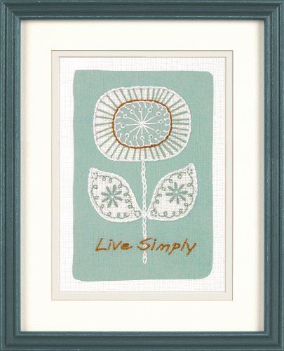 Live Simply Mini Crewel Kit-5"X7" Stitched In Thread & Yarn by Dimensions, http://www.amazon.ca/dp/B004C6DTWE/ref=cm_sw_r_pi_dp_e3Lnsb1ZP3MP4 Crewel Embroidery Patterns, Needlework Shops, Crewel Embroidery Kits, Thread & Yarn, Learn Embroidery, Seed Stitch, Simple Flower, Crewel Embroidery, Live Simply