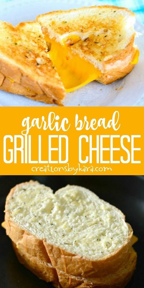 Garlic Grilled Cheese, Garlic Bread Grilled Cheese, Grill Cheese, Grilled Sandwiches, Grill Sandwich, Best Sandwich Recipes, Gourmet Grilled Cheese, Grill Cheese Sandwich Recipes, Cheese Sandwich Recipes