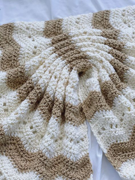 Excited to share this item from my #etsy shop: Crochet baby blanket, baby afghan, ivory and tan baby blanket, cream and taupe baby boy blanket, baby shower gift, baby girl boho natural