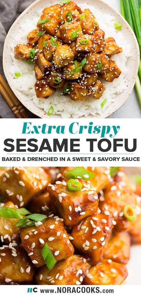 Easy Yummy Tofu Recipes, Crispy Tofu And Broccoli, East Tofu Recipe, Tofu Sesame Recipes, Vegan Baked Tofu Recipes, Plain Tofu Recipes, Vegan Sesame Tofu, Vegan Tofu Broccoli Recipes, Crispy Sesame Tofu