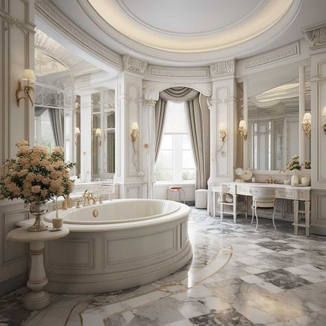 8+ Benefits of Choosing Traditional Bathroom Suites for Your Home • 333+ Art Images Luxury Neoclassical Interior, Luxury Bathroom Ideas Master Suite, Neoclassical Bathroom, Loft Houses, Modern Loft House, Luxury Bathroom Ideas, Neoclassical Interior, Bathroom Decor Luxury, Classical Elements