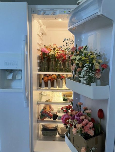 Vday Photos, Flower Fridge, Love Lily, Nothing But Flowers, Photo Wall Collage, Wall Collage, Pretty Flowers, Kitchen Interior, Happy Places