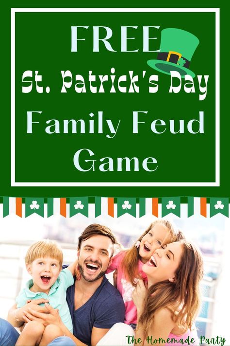 Family Feud Template, Family Feud Answers, Irish Games, Family Feud Game, Irish Party, Powerpoint Games, Senior Activities, Adult Party Games, Tv Show Games