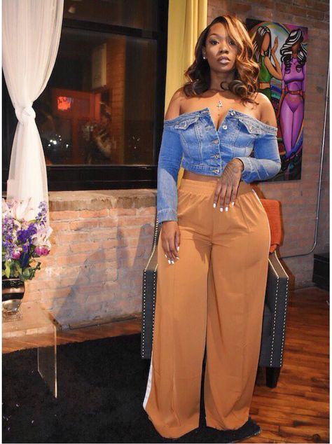 Wide Legged Pants, Looks Party, Black Women Fashion, Mode Inspo, Looks Chic, Curvy Girl Fashion, Looks Style, Curvy Fashion, Cute Fashion