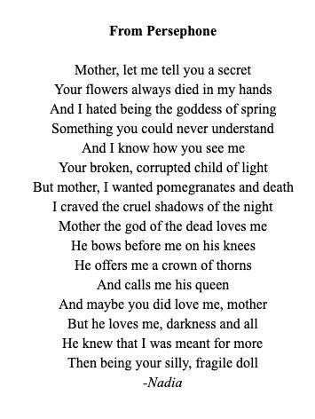 Mythology Poetry, The Goddess Of Spring, Hades Persephone, Persephone Goddess, Goddess Of Spring, Greek Myth, Never Understand, Child Of Light, Hades And Persephone