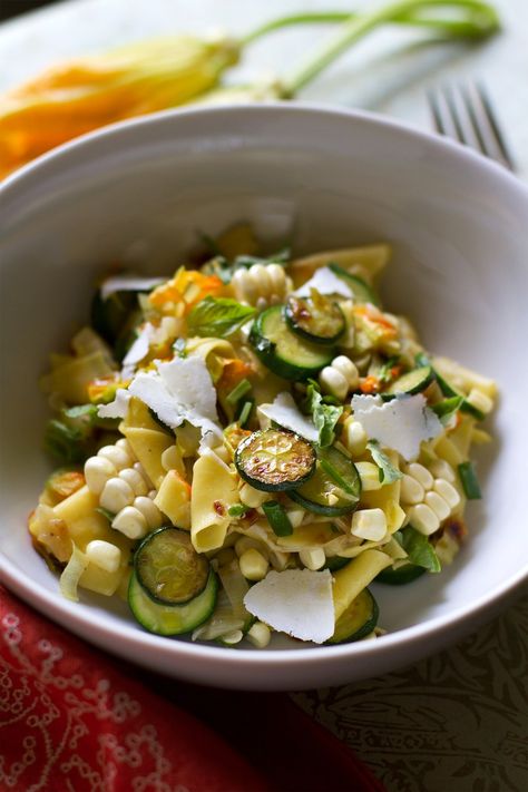 Maltagliati Pasta With Ricotta Salata Recipe Ricotta Salata Recipe, Summer Vegetable Recipes, Summer Pasta Recipes, Summer Vegetables, Vegetarian Pasta, Summer Vegetable, Hearty Meals, Vegetarian Dishes, Vegetable Recipes