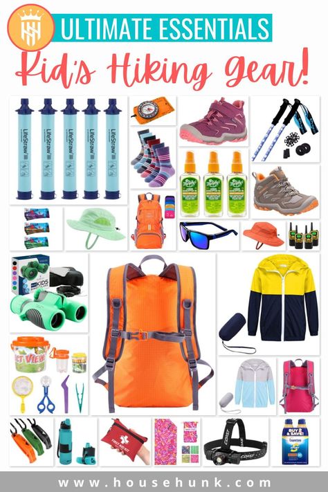 Ready to check out hiking essentials for kids, without getting the wrong gear? This article explains the best kids hiking gear and what to pack for hiking, which is perfect for an active family lifestyle. Tap to read more from House Hunk + Fatherhood At Its Finest Hiking Essentials For Kids, Kids Hiking Gear, What To Pack For Hiking, Hiking First Aid Kit, Hiking Must Haves, Baby Belt, Kids Camping Gear, Camping Things, Hiking Supplies