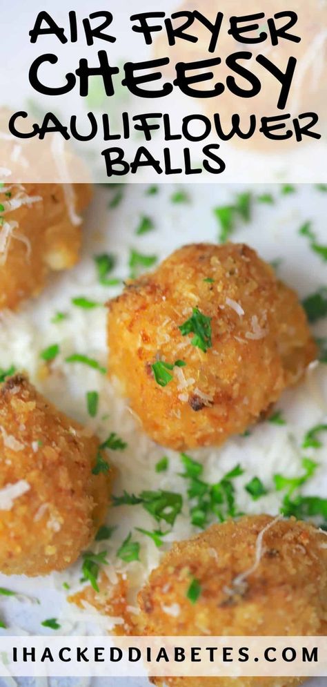 Air Fryer Cheese Cauliflower Balls Low Carb Crispy Cheese Balls, Cauliflower Cheese Balls, Cauliflower Balls Recipes, Broccoli Cheese Balls Air Fryer, Cauliflower Fritters Air Fryer, Cheesy Cauliflower Bites, Breaded Cauliflower Air Fryer, Cauliflower Recipes Air Fryer, Breaded Cauliflower Recipes