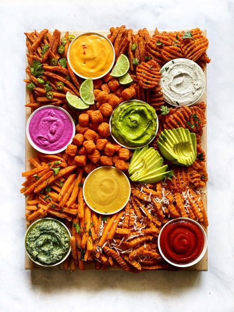 French Fry Board, Fry Board, Types Of French Fries, Crinkle Fries, Gf Snacks, Yummy Fries, Chunky Guacamole, Frozen French Fries, Beet Hummus