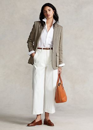 Evaluating My Greece Travel Capsule - YLF Ralph Lauren Trousers, Womens Chinos, Twill Trousers, Ralph Lauren Black Label, Trouser Pants Women, Chino Trousers, Twill Pants, Wool Pants, White Pants