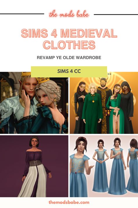 Sims 4 Medieval Mod, Ye Medieval Ts4, Medieval Clothing Sims 4 Cc, Sims 4 Midevil Dress, Sims 4 Medieval Clothing, Sims 4 Ultimate Decades Challenge, Medieval Dress Sims 4, The Sims 4 Cc Medieval Dress, Sims 4 Medieval Save File