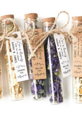 35 Best Bridal Shower Favors of 2021 - Unique Bridal Shower Favor Ideas Tea Wedding Favors, Tea Favors, Engagement Favors, Bridesmaid Favors, Best Wedding Favors, Etsy Wedding Favors, Wedding Tea, Rustic Wedding Favors, Wedding Gifts For Guests