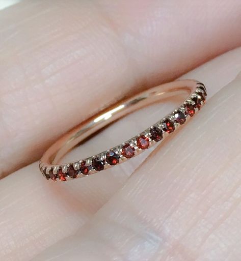 Garnet Full Eternity Band 1.5mm Garnet Pave Infinity Ring Natural Garnet 2nd and 6th Wedding Anniversary Dainty January Birthstone Stacking - Etsy UK Garnet Wedding, 6th Wedding Anniversary, Birthstone Stacking Rings, Garnet And Diamond Ring, Ring Rosegold, Red Stones, Pave Band, Infinity Ring, Garnet Jewelry