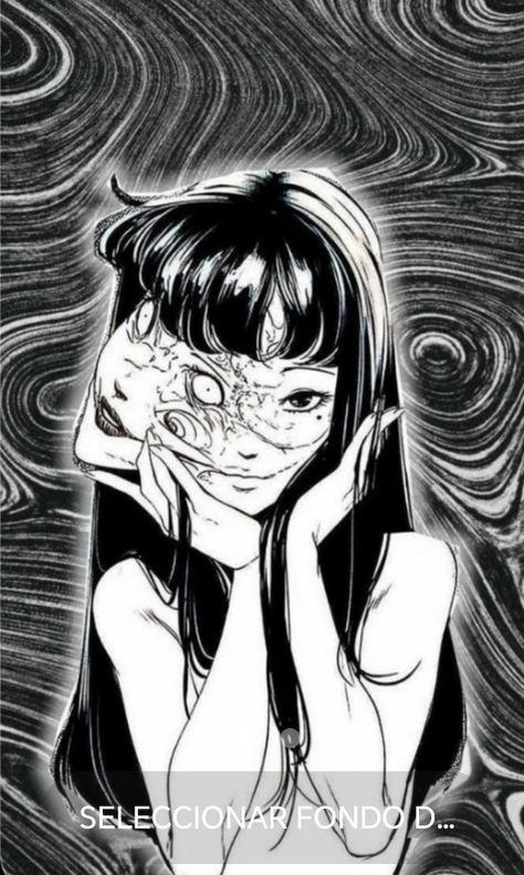 Manga Homescreen Wallpaper, Gothic Anime Wallpaper Aesthetic, Black Aesthetic Anime Wallpaper Manga, Tomie Manga Wallpaper, Junji Ito Tomie Wallpaper, Junji Ito Aesthetic Wallpaper, Tomie Wallpaper Iphone, Anime Horror Wallpaper, Tomie Kawakami Wallpaper