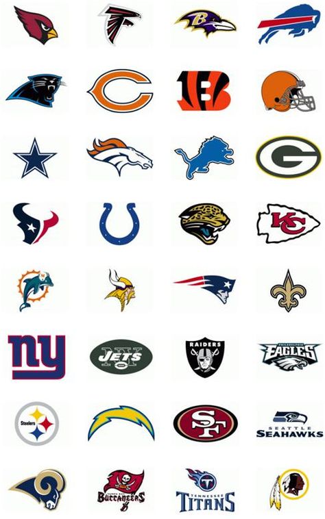 nfl football printable icons | Printable NFL Team Logo Nfl Football Logos, Nfl Logos, 32 Nfl Teams, Football Team Logos, Nfl Playoffs, Nfl Football Teams, Nfl Teams Logos, Nfl Logo, Football Boys