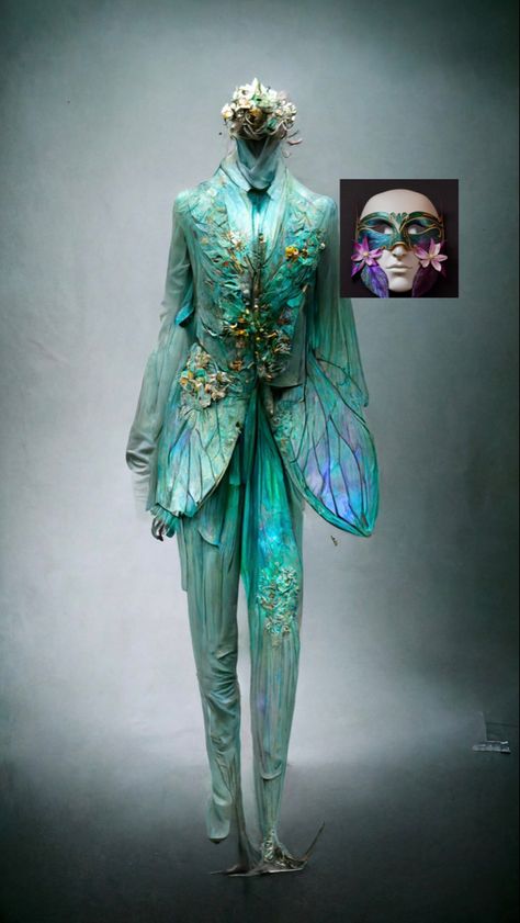 Flower Fantasy Outfit Male, Fantasy Prom Suit, Enchanted Forest Theme Prom Suit, Male Masquerade Outfit Ball, Fantasy Masquerade Outfit Male, Fae Clothing Male, Male Faerie Costume, Enchanted Forest Prom Outfit Men, Fairy Suit Men