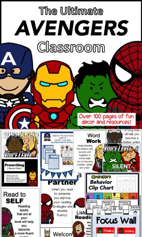 Avenger Classroom Theme, Marvel Classroom Decorations, Comic Book Classroom Decor, Marvel Theme Classroom, Avengers Classroom Theme, Superhero Classroom Theme Decorations, Superhero Classroom Ideas, Marvel Classroom Theme, Superhero Classroom Door Decorations