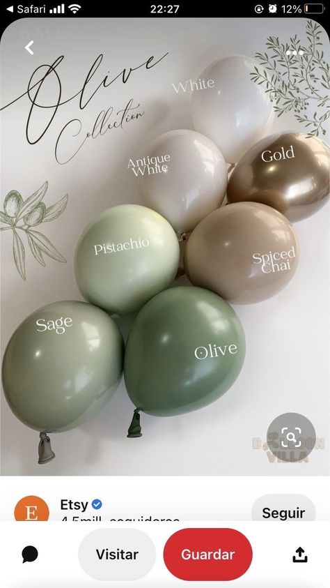 Baby Shower Verde, Sage Green Baby Shower, Idee Babyshower, Baby Shower Deco, Green Baby Shower, Safari Birthday Party, 13th Birthday Parties, Safari Birthday, Balloon Decorations Party