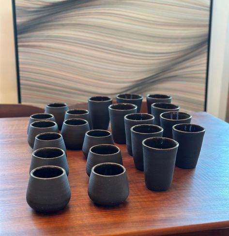 First delivery of water and wine cups for @ehhhyo ‘s beautiful new kitchen! Plates and bowls to come! #blackclay #charcoalclay #interiordesign #ceramics #ceramiccups Ceramics Wine Cup, Kitchen Plates, Water Into Wine, Wine Cup, Black Clay, Wine Cups, July 1, Ceramic Cups, Plates And Bowls