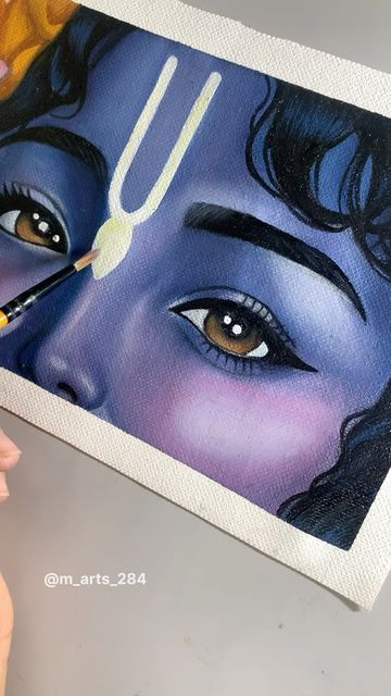 Radha Krishna Eyes Painting, Krishna Eyes Painting, Krishna Eyes, Eyes Painting, Jai Shree Krishna, Eye Painting, Cool Wallpapers Art, Krishna Wallpaper, Hare Krishna