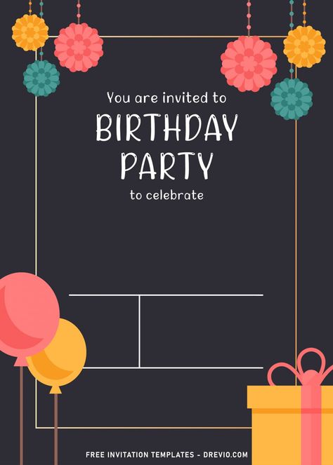 7+ Cute And Fun Birthday Invitation Templates For Any Ages | Download Hundreds FREE PRINTABLE Birthday Invitation Templates Online Birthday Invitations, Create Birthday Invitations, Happy Birthday Invitation Card, Birthday Card Template Free, Birthday Invitation Card Template, Free Printable Birthday Invitations, 40th Birthday Cards, Free Invitation Templates, Birthday Party Invitation Templates