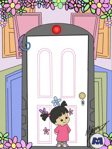 Boos Door From Monsters Inc, Boo Monsters Inc Drawing, Monsters Inc Cookies, Boo Monsters Inc, Buu Monster Inc, Boo's Door, Disney Themed Classroom, Agenda Ideas, Monsters Inc Boo