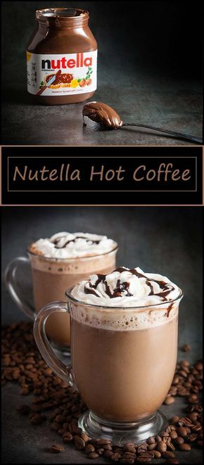 Nutella hot coffee recipe from www.seasonedsprinkles.com #chocolate #nutella #coffee #recipes #hotchocolate #mocha Nutella Coffee, Coffee Recipes Hot, Gluten Free Coffee, Chocolate Nutella, Coffee Drink Recipes, Coffee Recipe, Chocolate Shavings, How To Make Breakfast, Unique Coffee