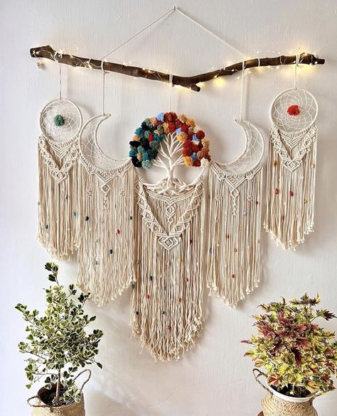 Dream Catcher Macrame, Macrame Feather Wall Hanging, Macrame Wall Hanger, Large Wall Hanging, Feather Wall Hanging, Hanging Tree, Bohemian Wall Decor, Boho Nursery Decor, Dream Catcher Boho