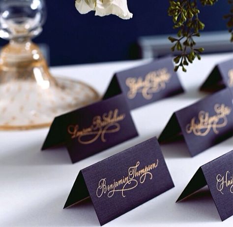 Black & Gold Black Gold Wedding, Black Tie Wedding, Wedding Places, Wedding Place Cards, Wedding Stationary, Place Cards, The Table, Gold Wedding, Future Wedding