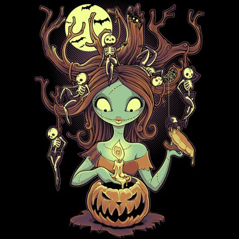 Knotty Nightmare is an Art Print designed by Jehsee to illustrate your life and is available at Design By Humans Tim Burton Art, Sally Nightmare, Carte Halloween, Tim Burton Movie, Jack And Sally, Skeletal, Halloween Town, Hallows Eve, Disney Love