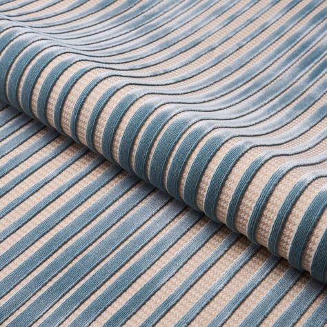 Chimay Stripe Velvet - Ciel Fabrics Velvet Sky, Designer Upholstery Fabric, Tub Mat, Velvet Collection, Quilted Sham, Faux Finish, Jacquard Pattern, Mirror Art, Drapery Fabric